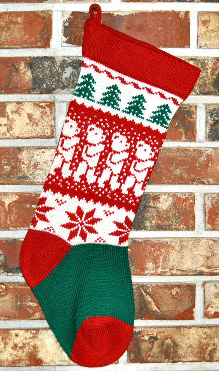 Medium Knit Personalized Wool Christmas Stocking - Teddy Bears
