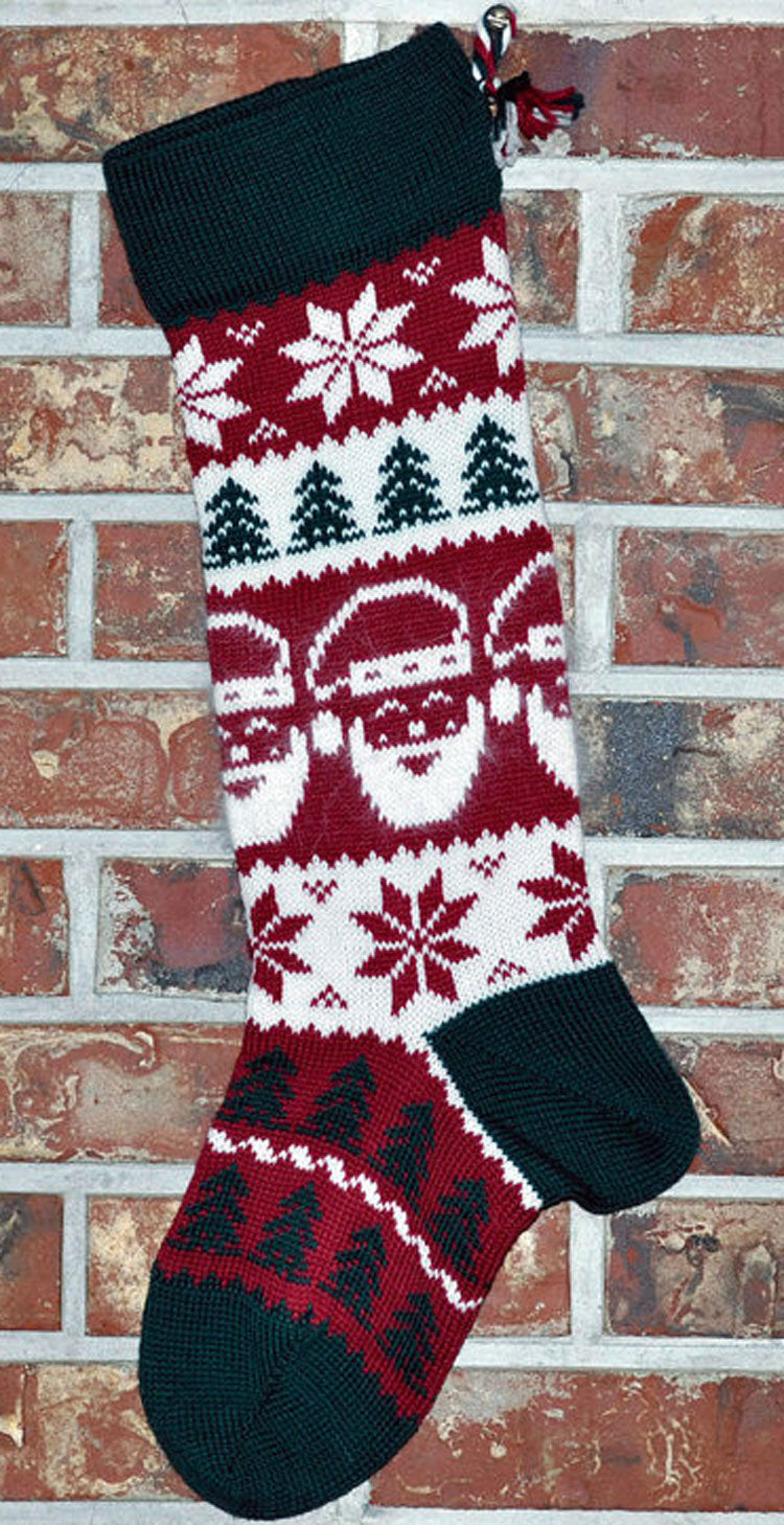 Large Knit Personalizable Wool Christmas Stockings - Heirloom Quality! With or Without Angora Trim