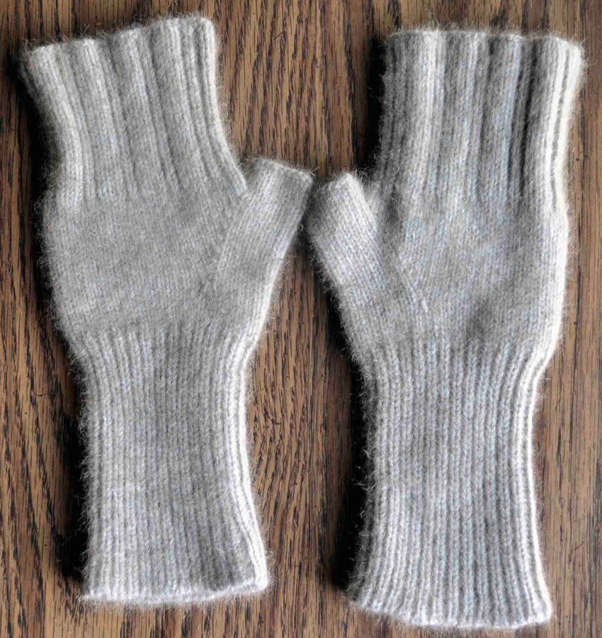 Fingerless Mitts - Merino Wool, NZ Possum, and Silk